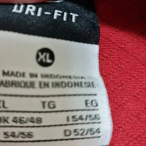 Nike Oklahoma Sooners Polo Shirt Men's Size XL Red White Short Sleeve Dri-fit - Picture 3 of 5